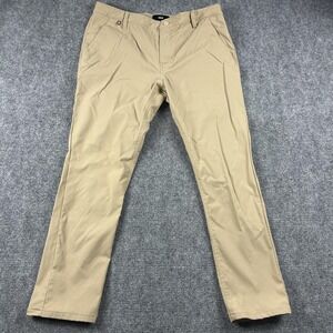 TRUE Linkswear All Day Chino Pants Mens 38x32 Beige Slim Straight Golf Casual